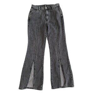 BDG BLACK WIDE‎ LEG SPLIT FLARE JEANS WOMEN'S SIZE 26 URBAN OUTFITTERS BOHO